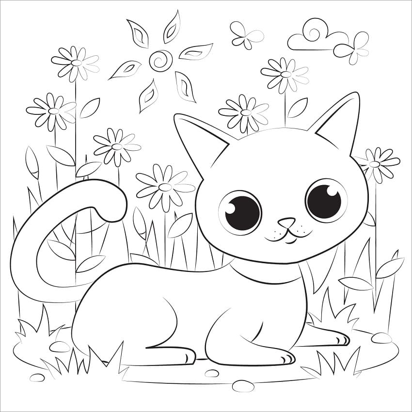Cute Cat Face Coloring Page Free Printable Coloring Pages For Kids