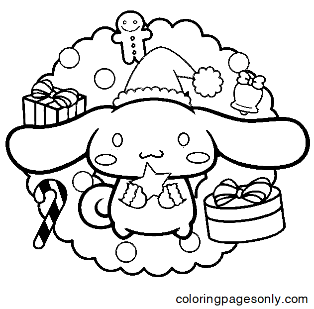 Cute Cinnamoroll Christmas Coloring Pages Free Printable Coloring Pages