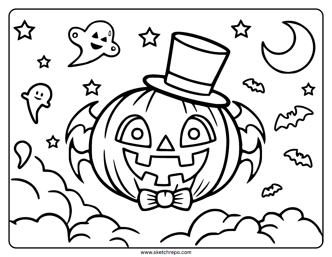 Cute Halloween Coloring Pages Sketch Repo