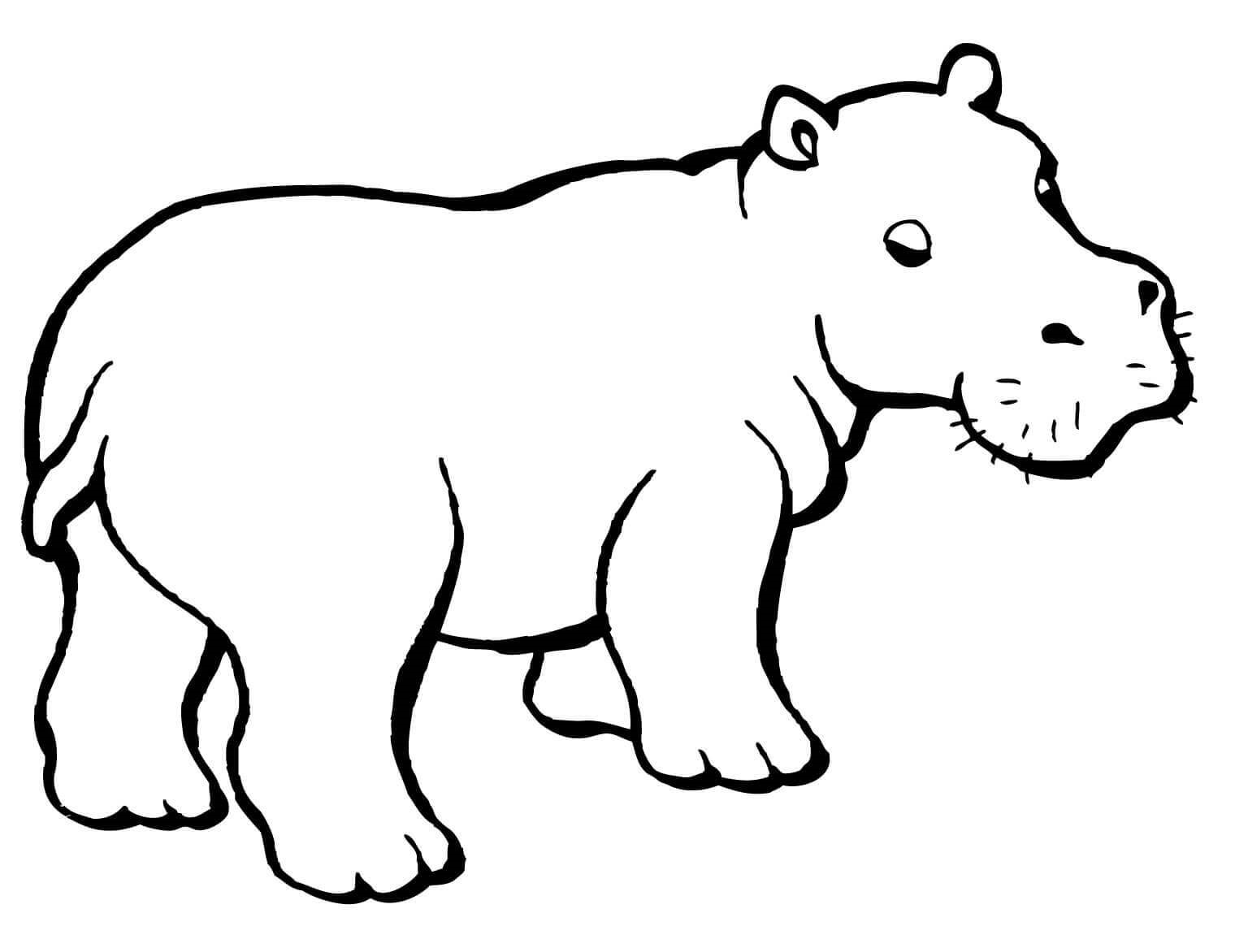 Cute Hippo Coloring Page Free Printable Coloring Pages For Kids