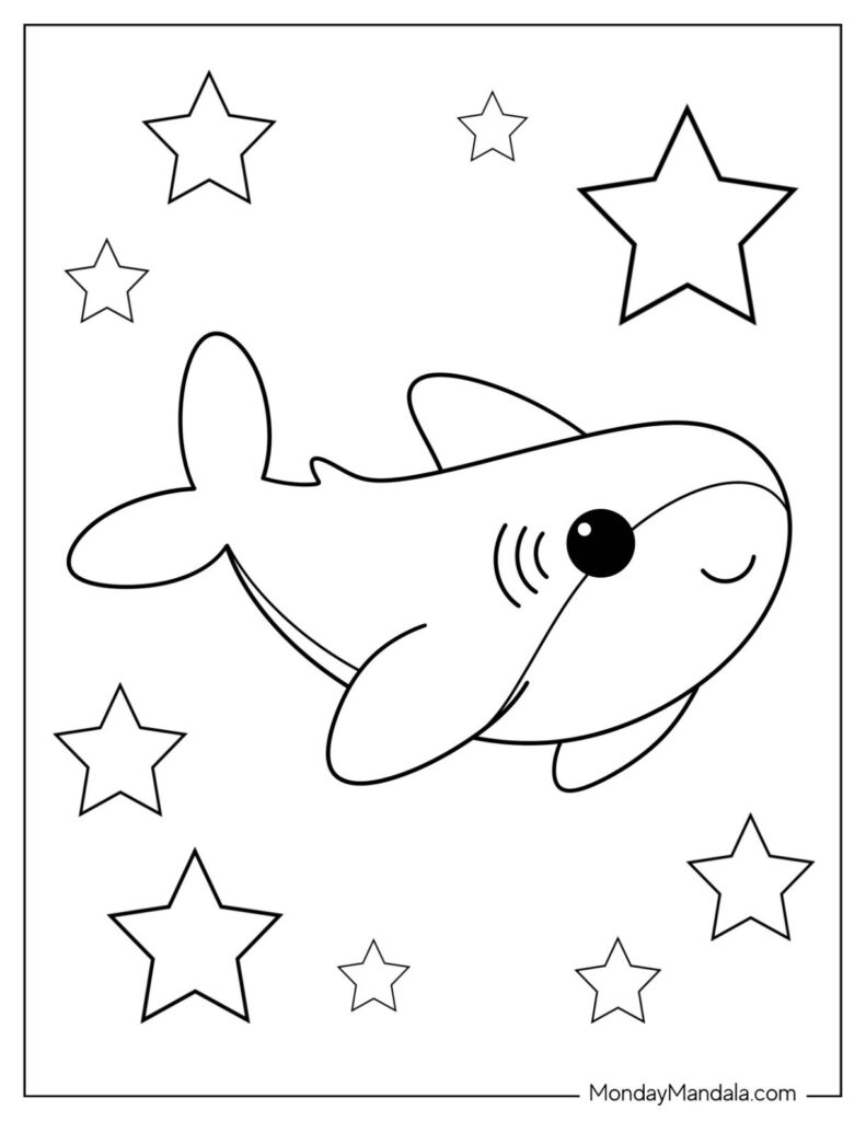 Cute Shark Pictures To Color Infoupdate