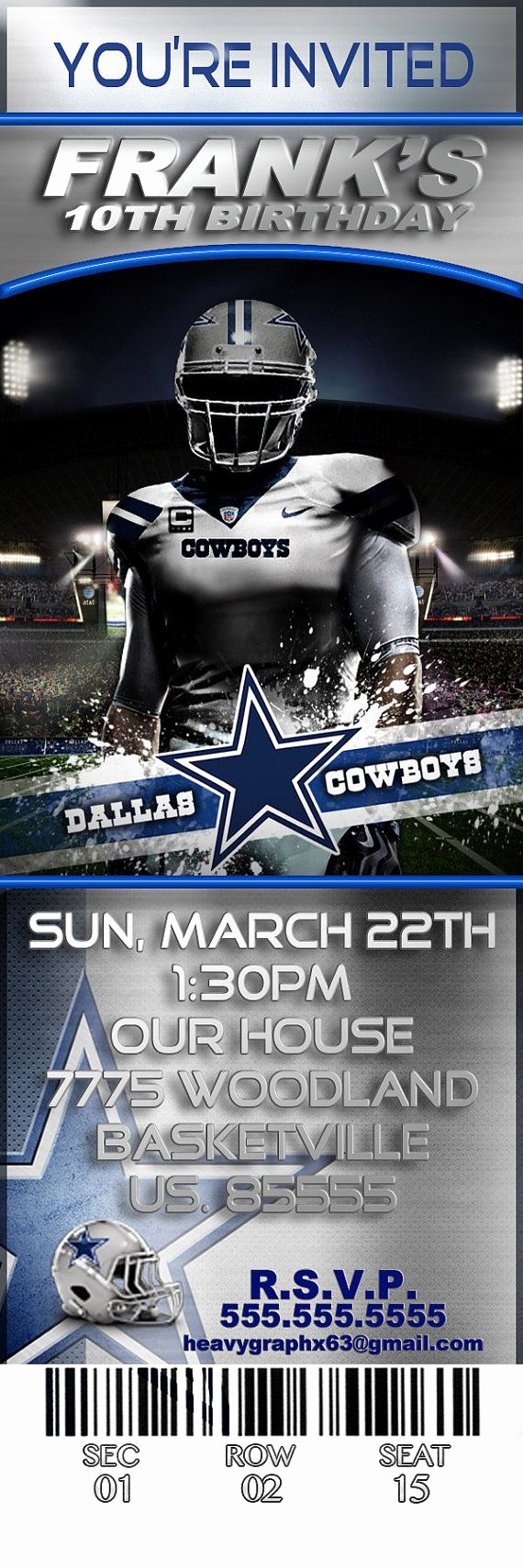 Dallas Cowboys Invitation Template Collegio Sanlorenzo Template