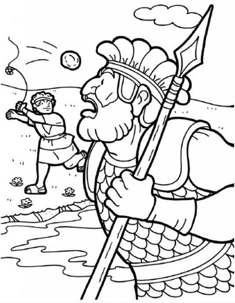 David And Goliath Coloring Page