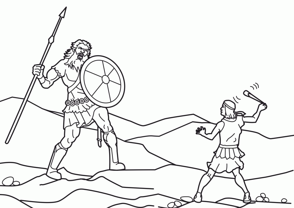 David And Goliath Coloring Pages Coloring Home