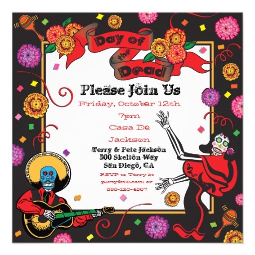 Day Of The Dead Invitation Template Free
