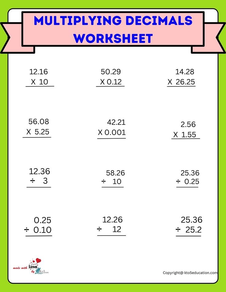 Decimal Multiplication And Division Worksheet FREE Download