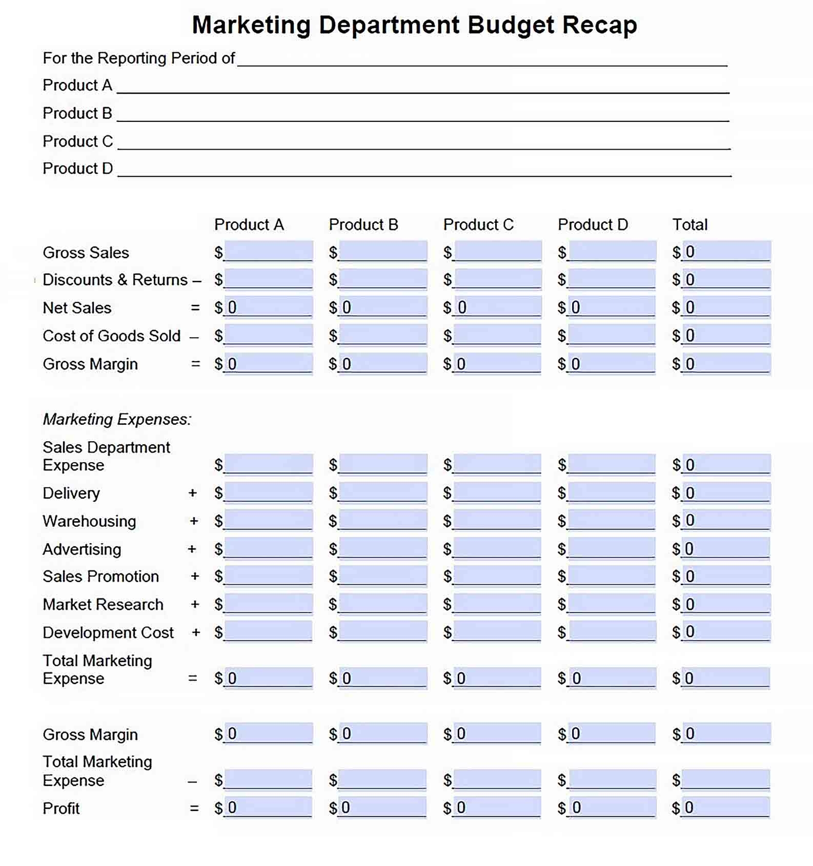Department Budget Planning Worksheet Budgeting Worksheets