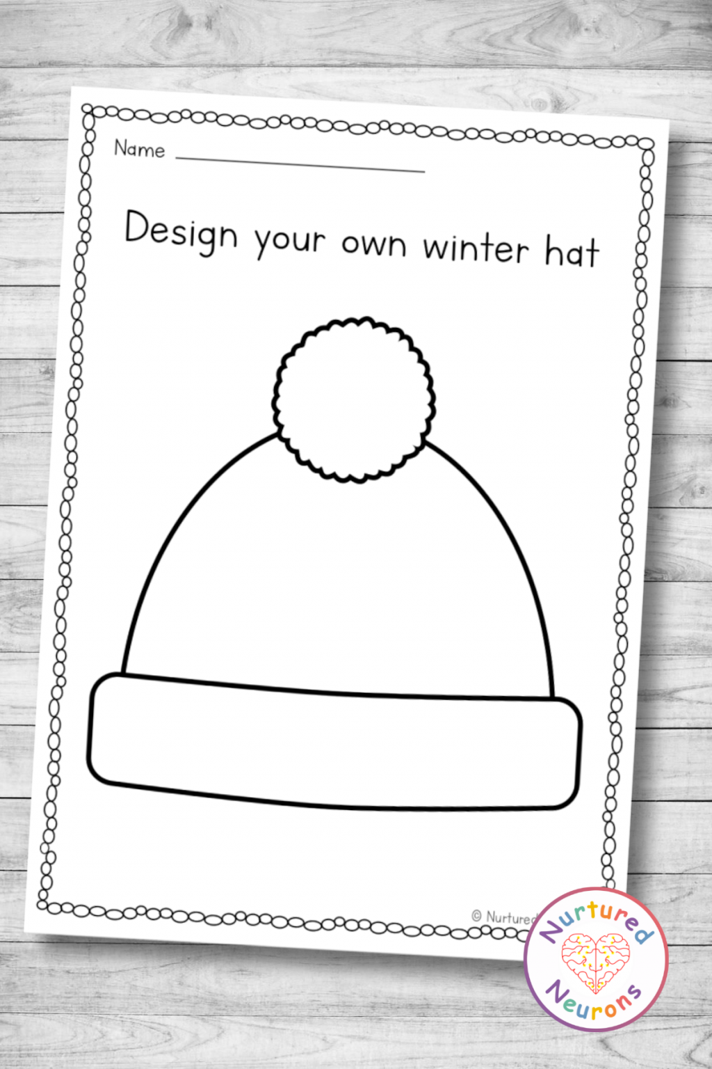 Design You Own Winter Hat Printable Template For Kids Nurtured Neurons