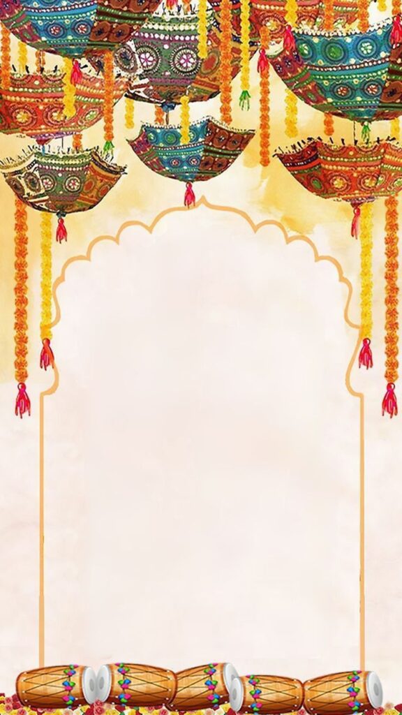 Dholki Invitation Template Blank In 2024 Indian Invitation Cards