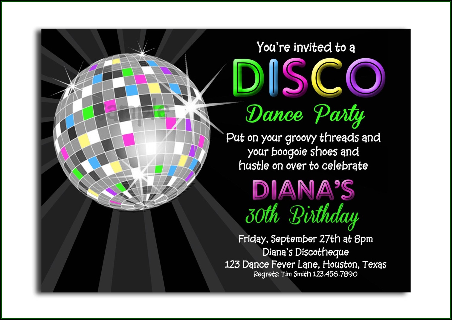 Disco Party Invites Templates Free Template 2 Resume Examples 