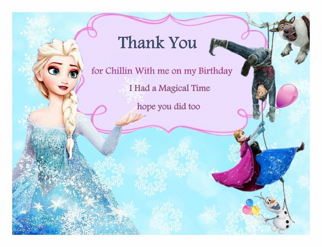 frozen thank you cards printable