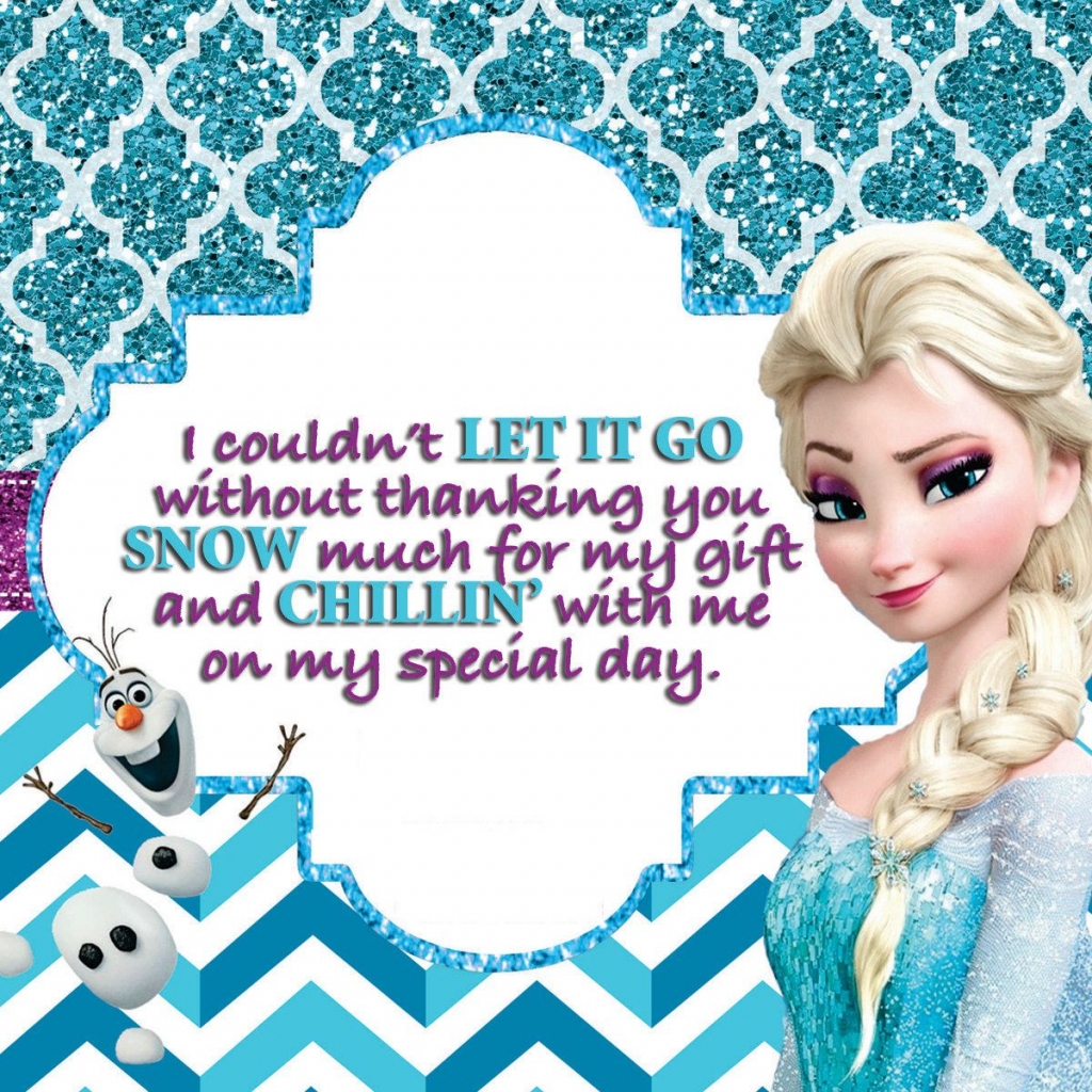 Disney Frozen Thank You Cards Printable Printable Cards