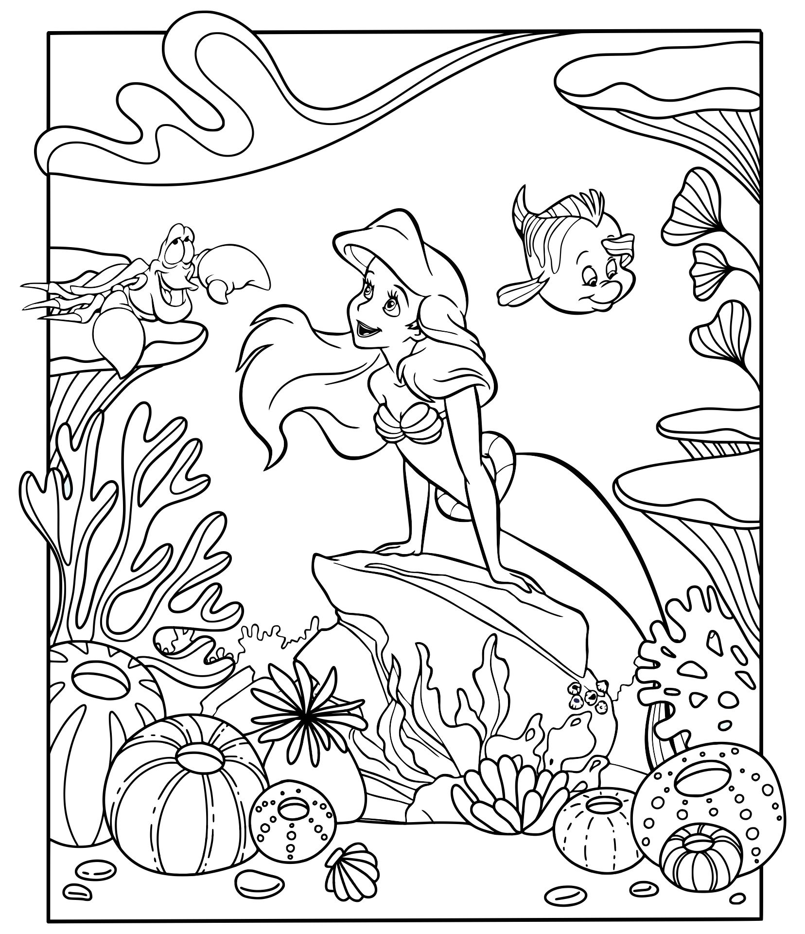 Disney Princess Ariel Coloring Pages