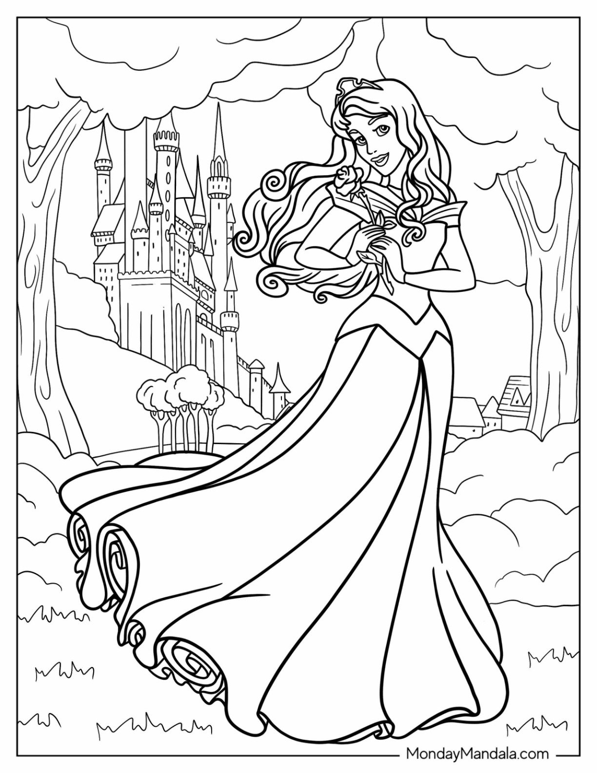 free printable disney princess coloring pages