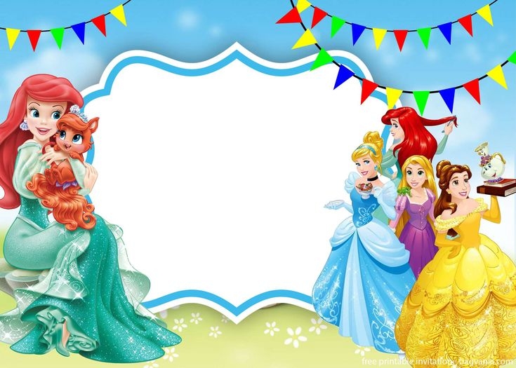 Disney Princess Free Invitation Templates Printable Calendars AT A GLANCE