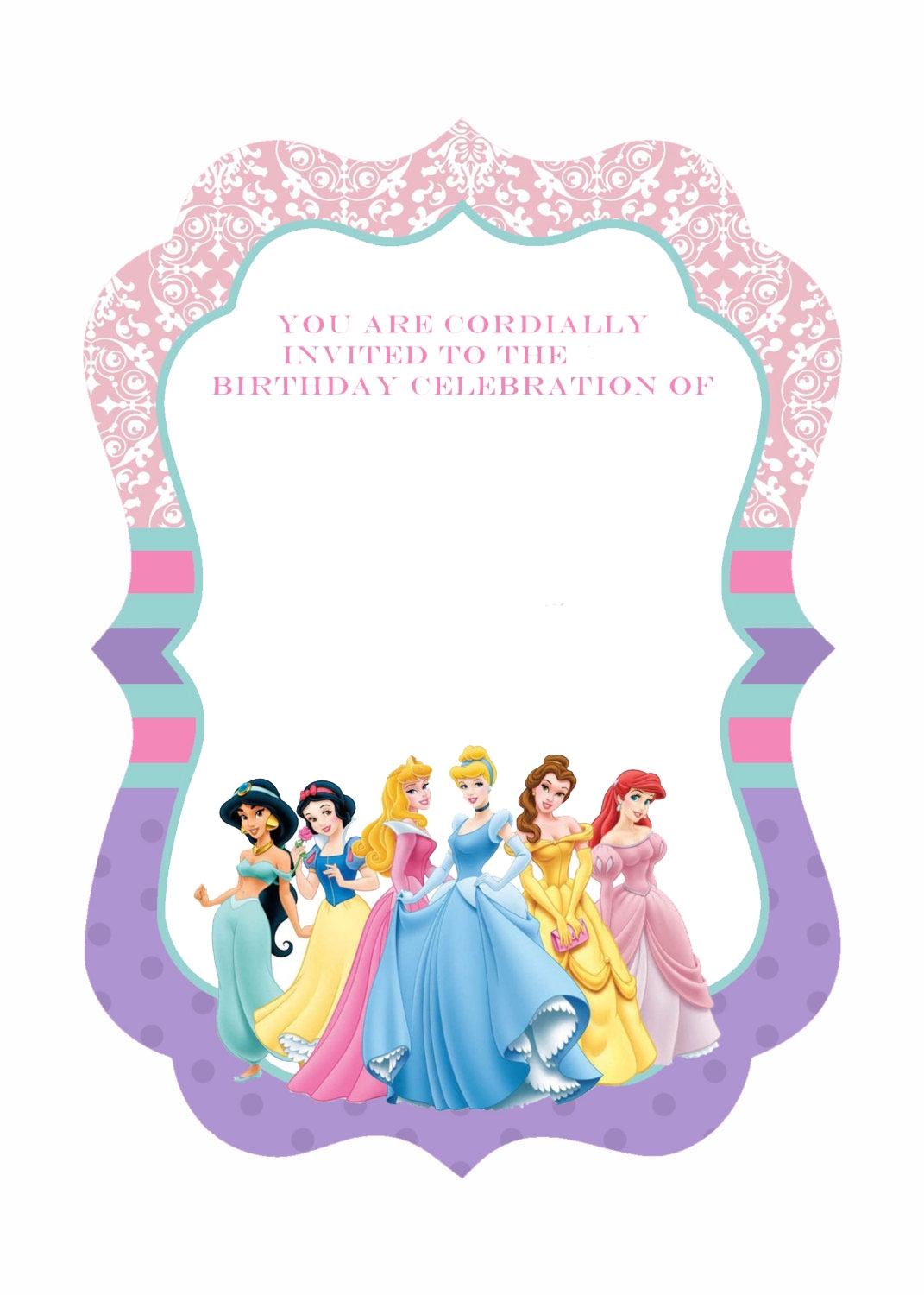 Disney Princess Invitation Template Free