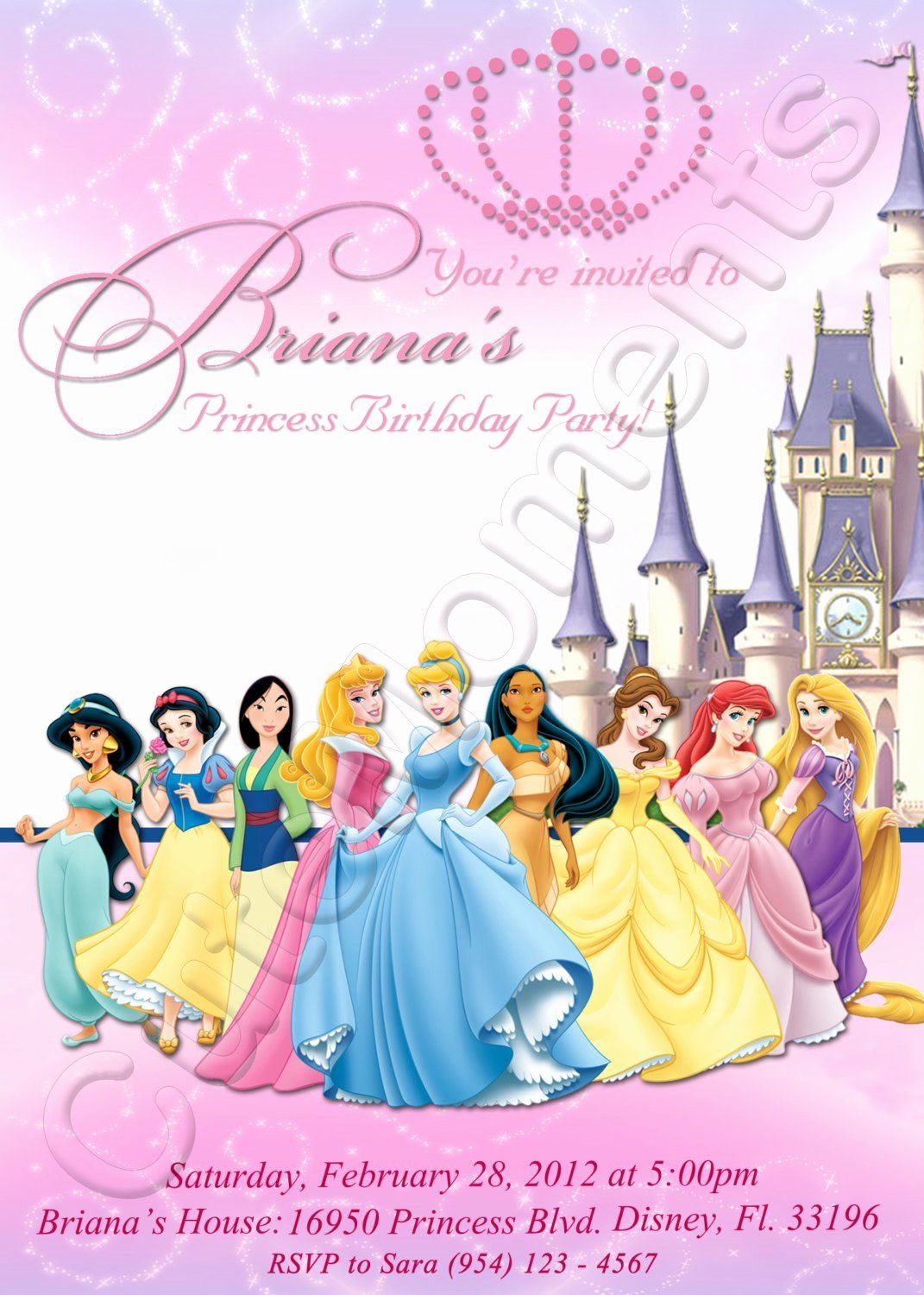 Disney Princess Invitation Template Free