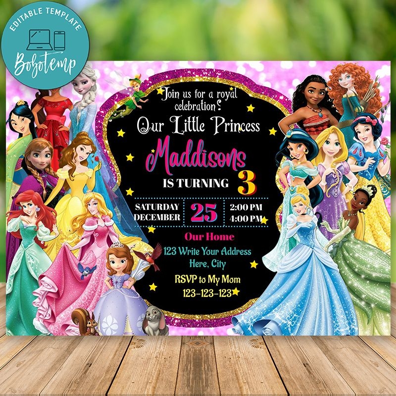 disney princess free invitation templates
