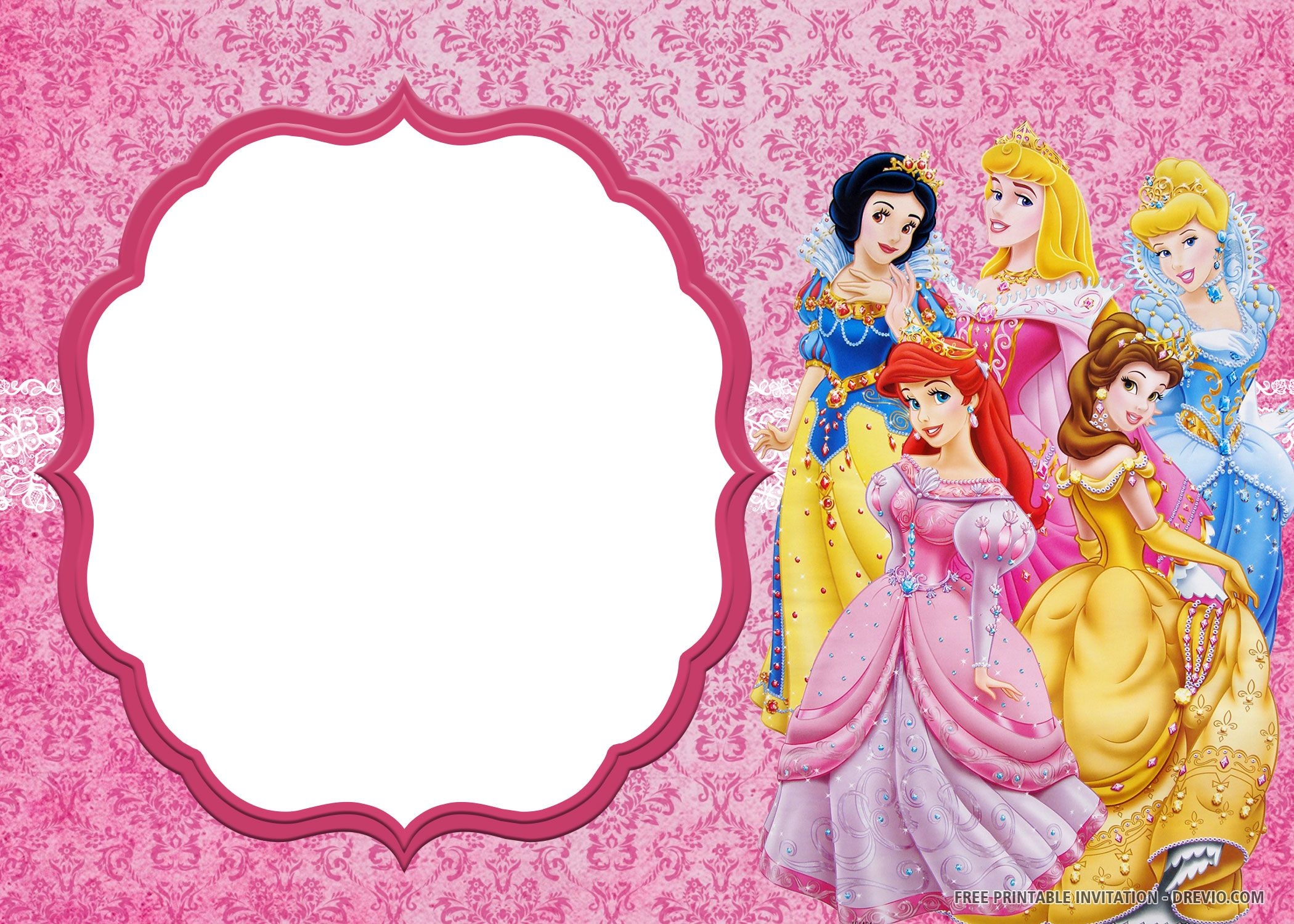 Disney Princess Templates For Invitations Printable Calendars AT A GLANCE
