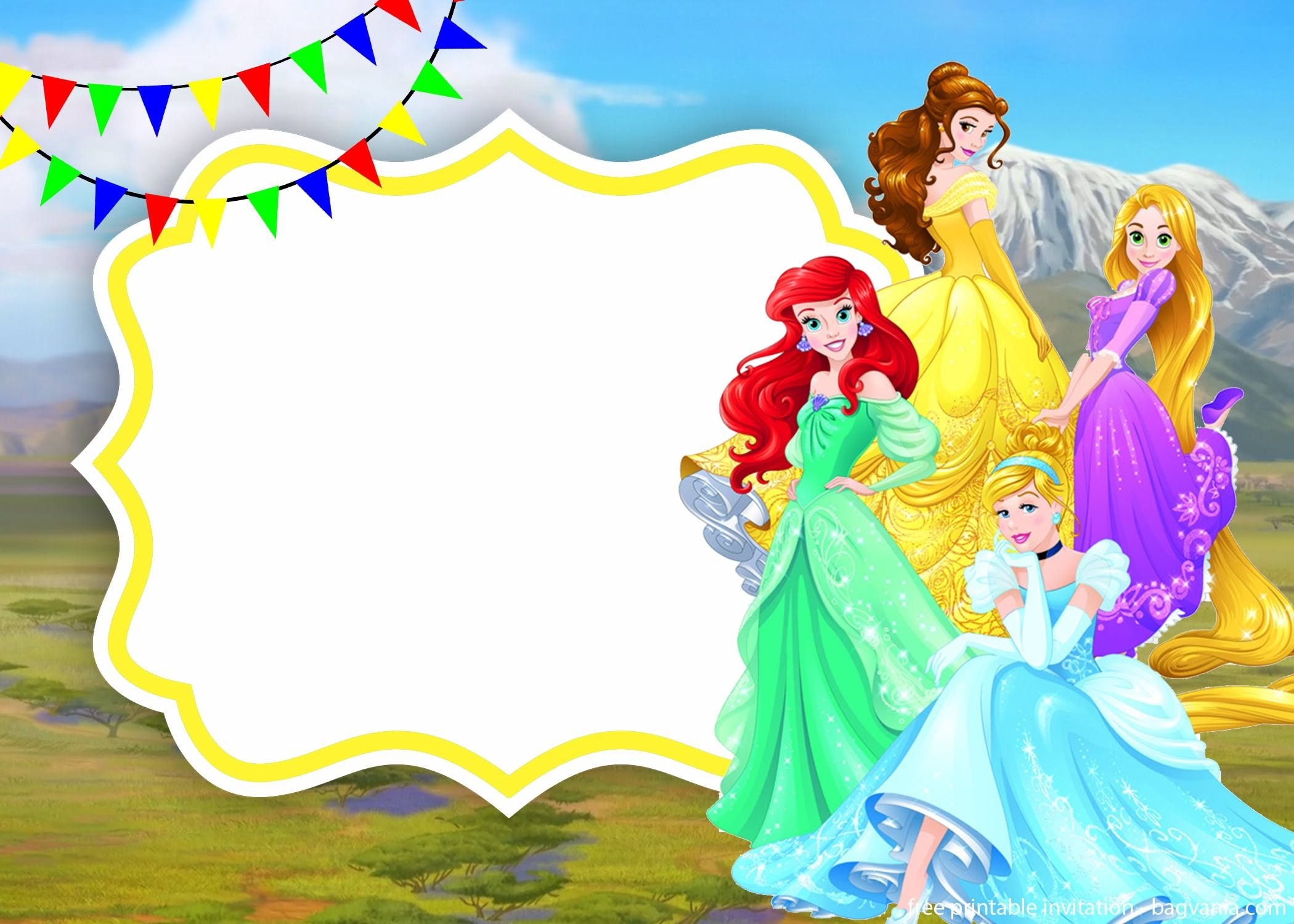 Disney Princess Templates For Invitations