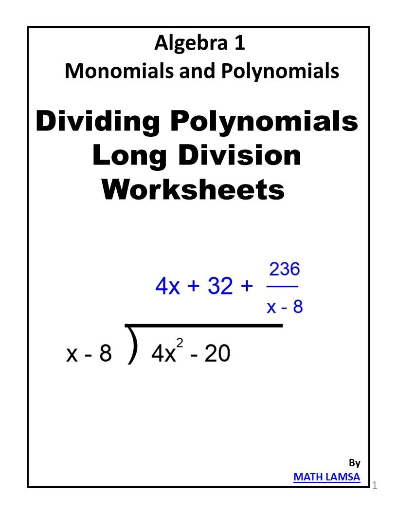 polynomial division worksheet