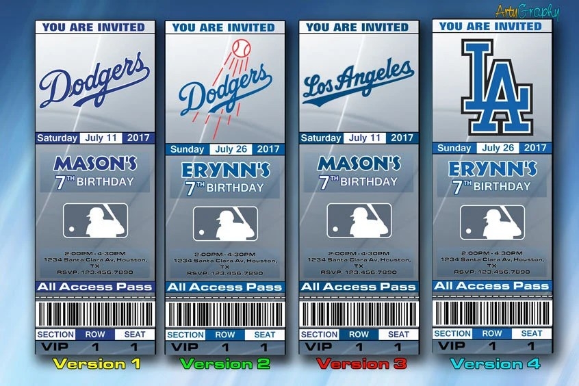 dodgers invitation template free
