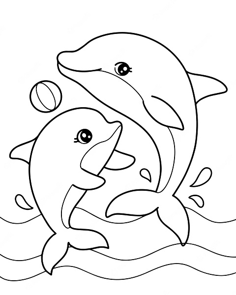 Dolphin Color Pages Free Coloring Book 6000 Coloring Pages