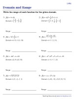 Domain Range Function Activity TPT Worksheets Library