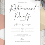 Download Printable Simple Minimalist Retirement Party Invitation PDF
