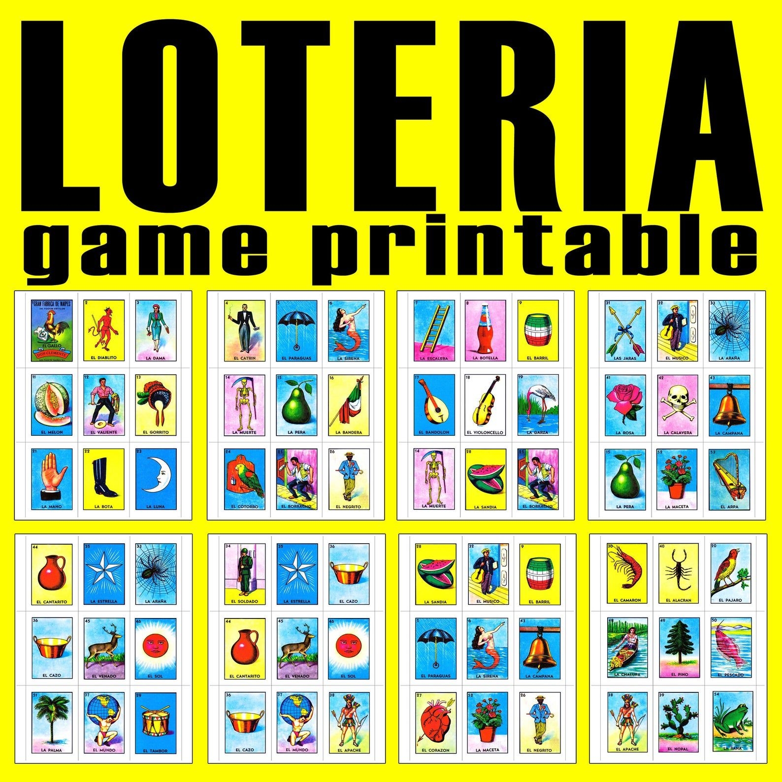 Downloadable Free Printable Loteria Game Cards Printable Online