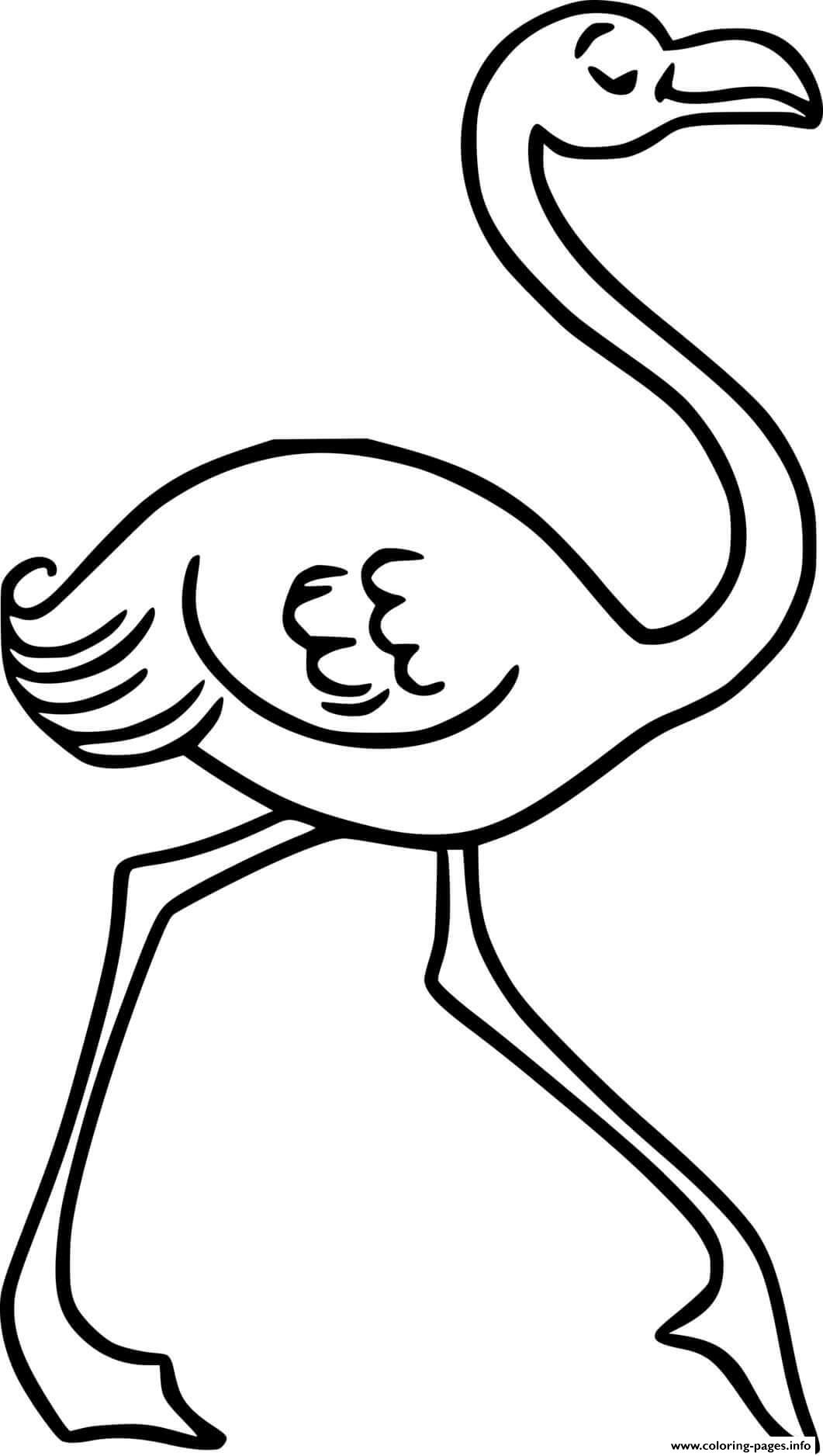Easy Cute Flamingo Coloring Page Printable