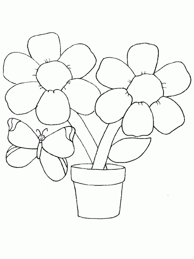 Easy Flower Coloring Pages