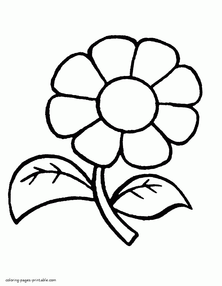 Easy Flower Coloring Pages Coloring Home
