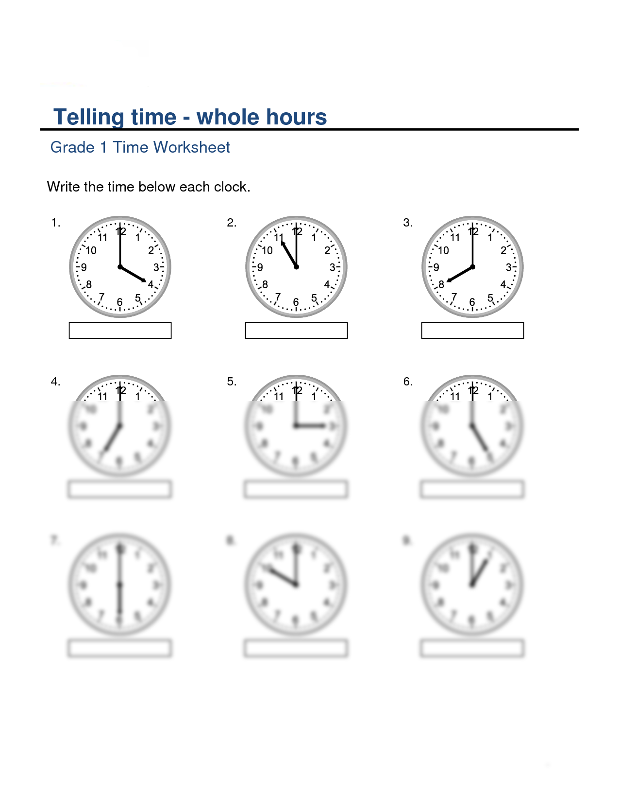 Easy to use Printable Telling Time Worksheets For 1st Grade 