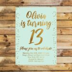 Editable 13th Birthday Invitation Electronic Rustic Birthday