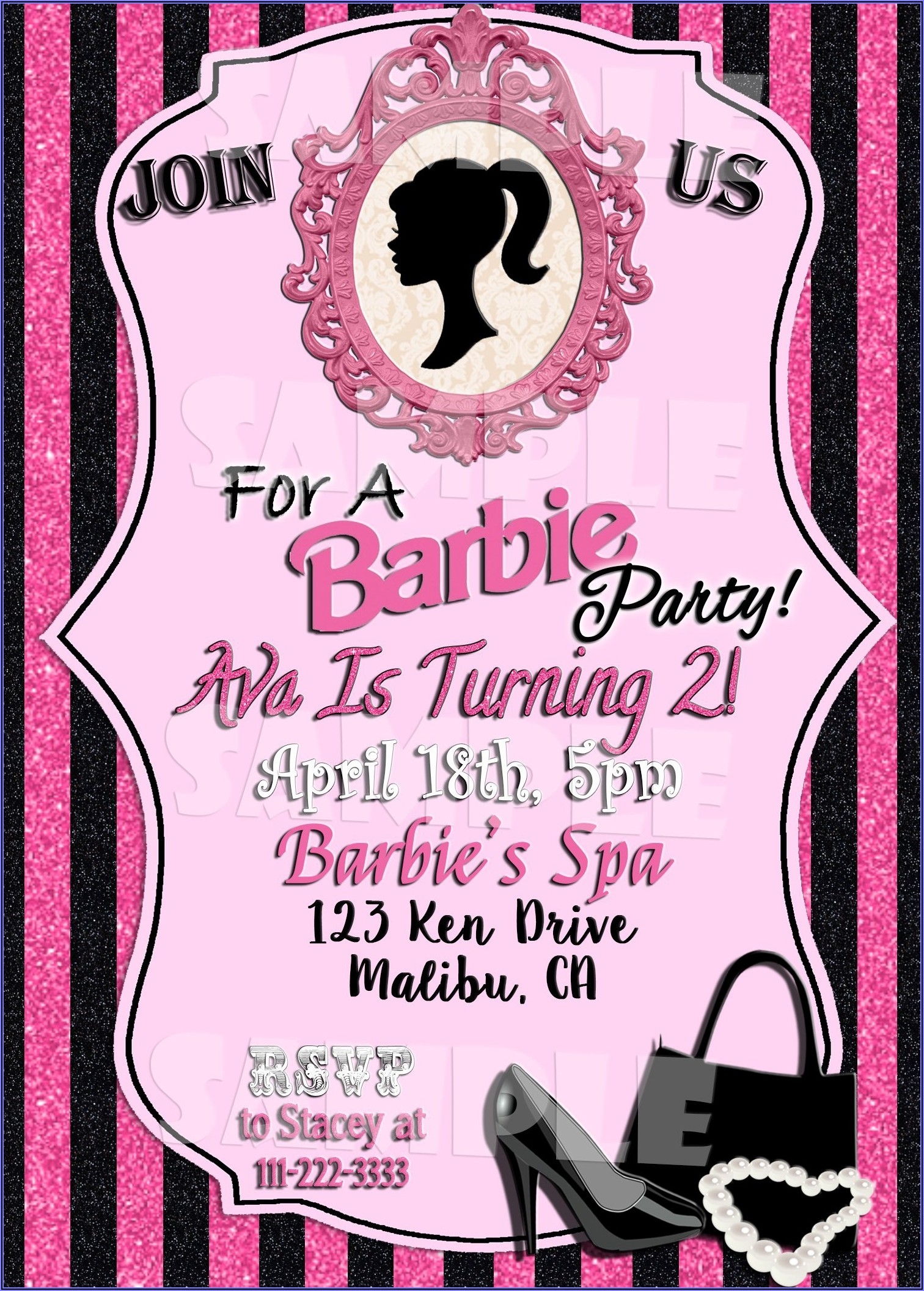 barbie birthday invitations templates free