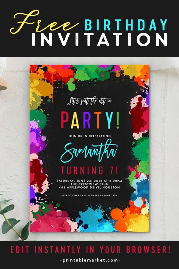 editable birthday invitation templates