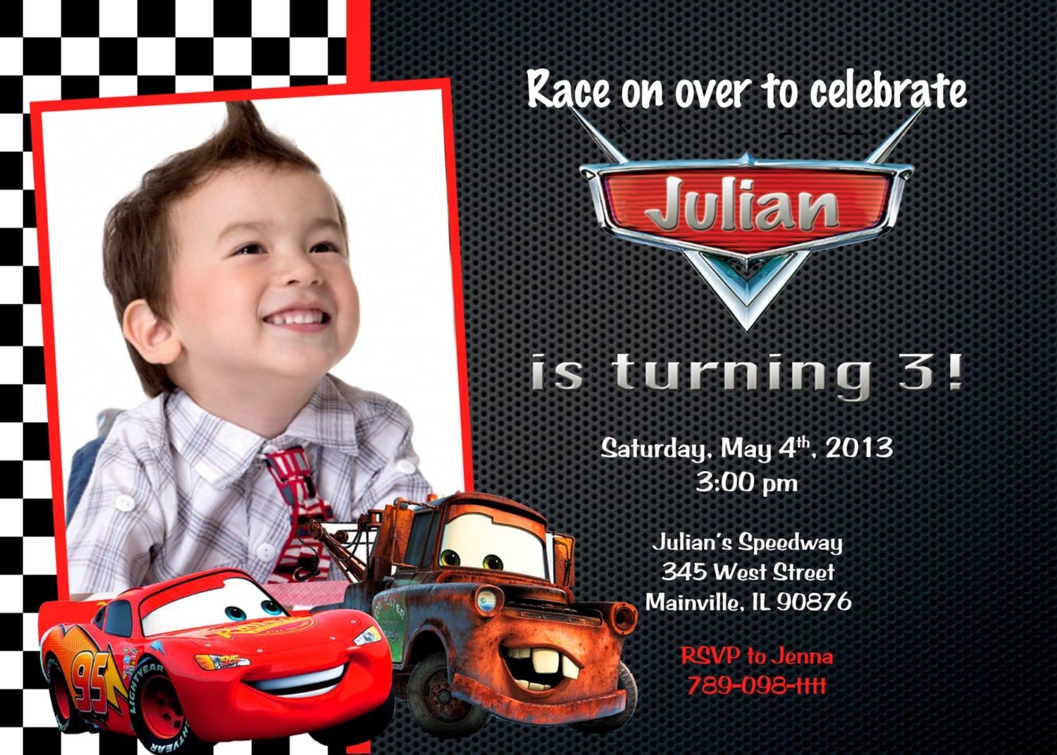 editable cars invitation template