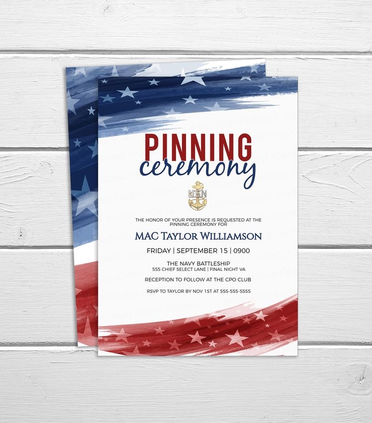 Editable CPO Pinning Ceremony Invitation Chief Petty Officer Select