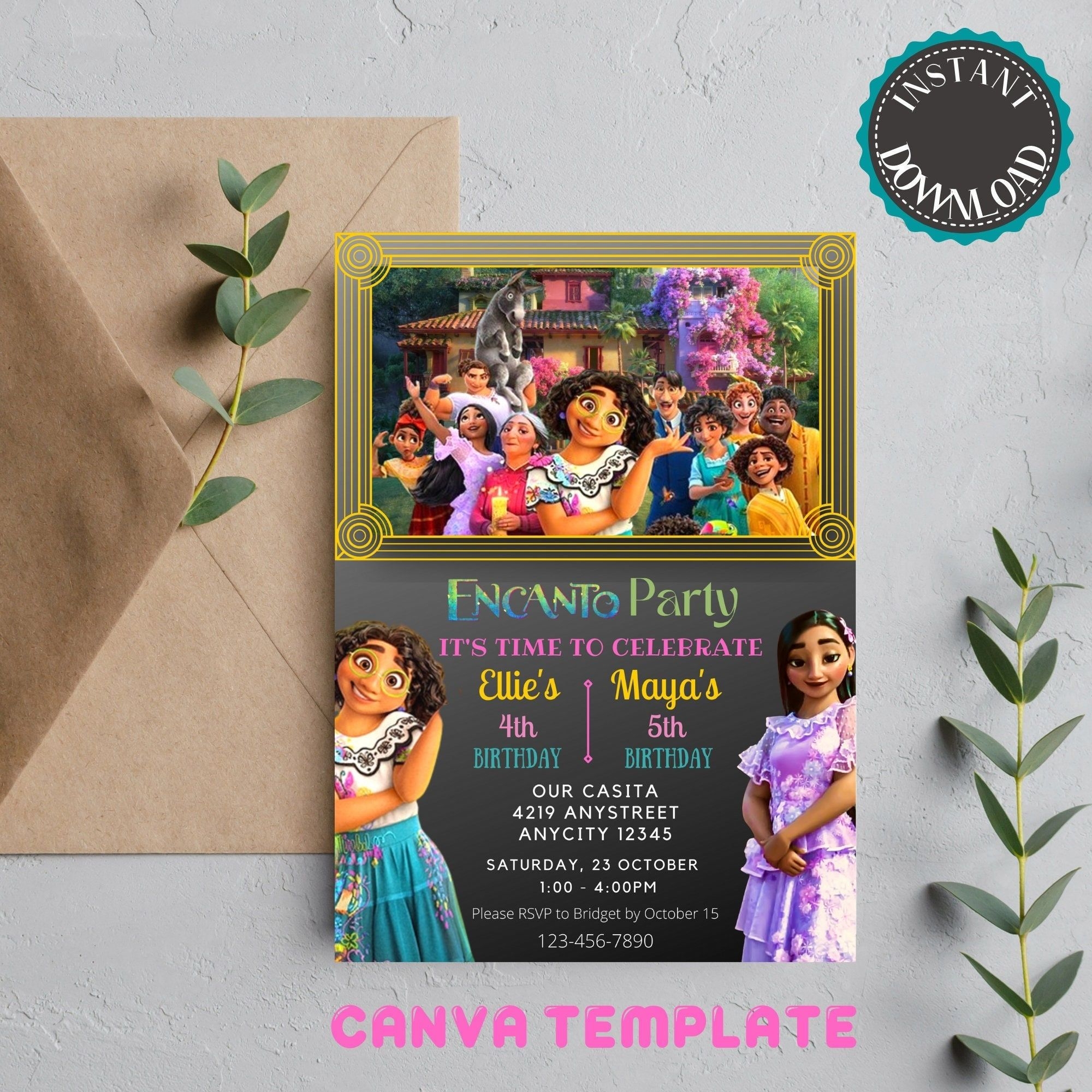 Editable Encanto Birthday Invitation Template Printable Birthday Party 