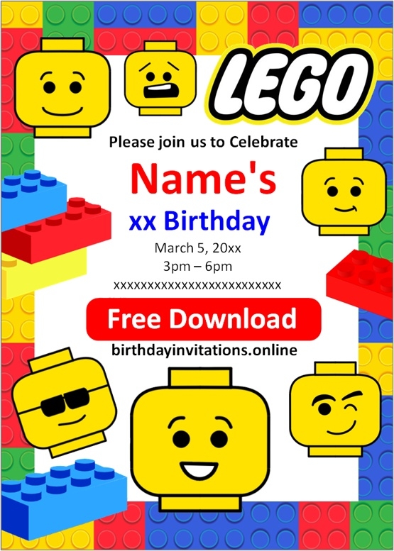 lego invitation template