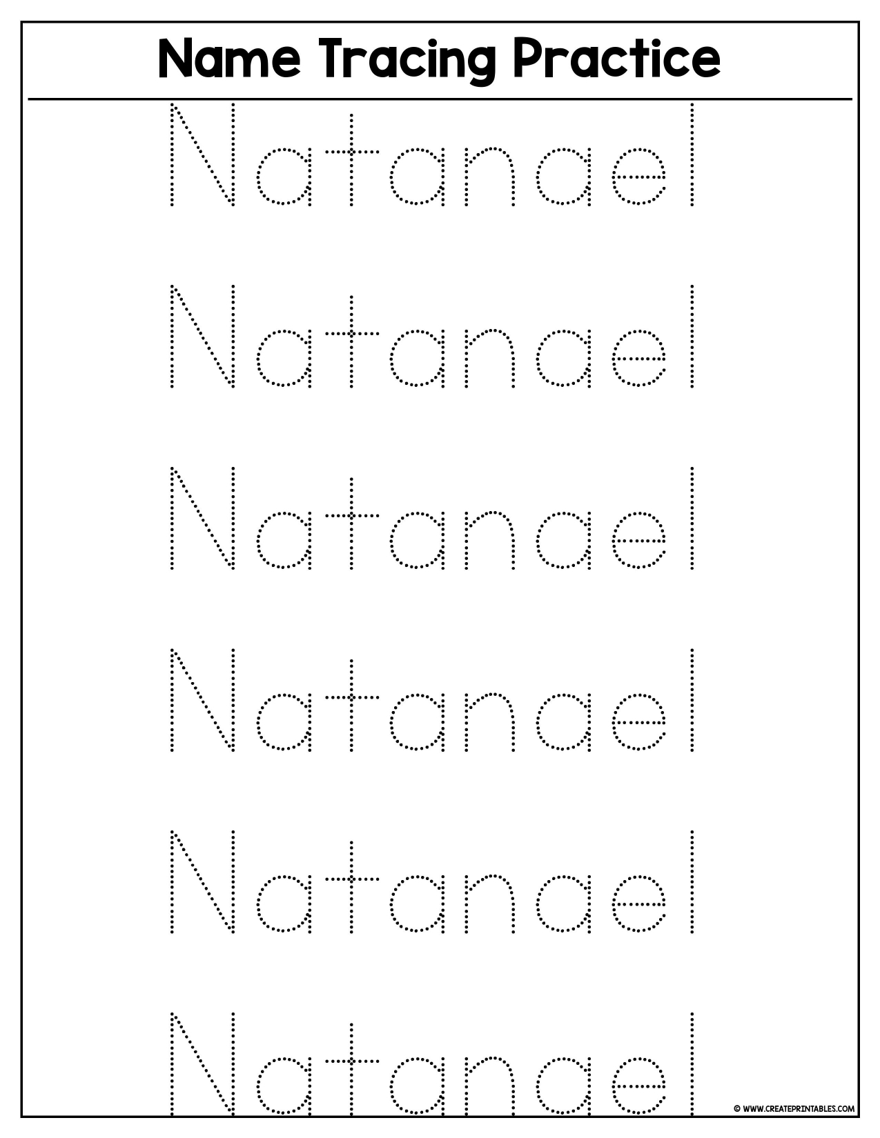 tracing name worksheets free