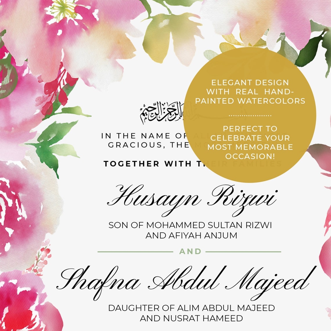 Editable Nikah Card Invitation Printable Digital Download Etsy