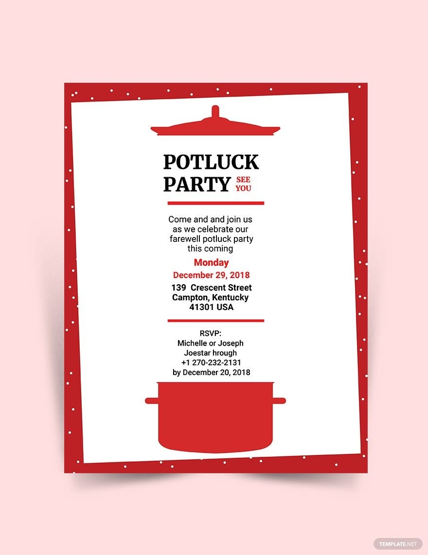 Editable Potluck Templates In Word To Download