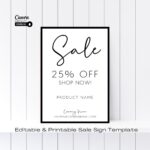 Editable Sale Sign Template Printable Small Business Sign Craft