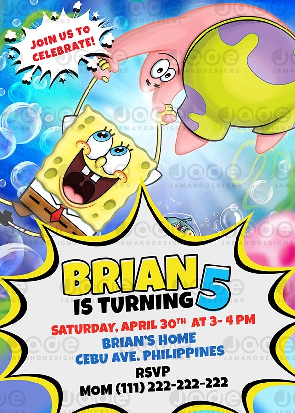 spongebob invitations template