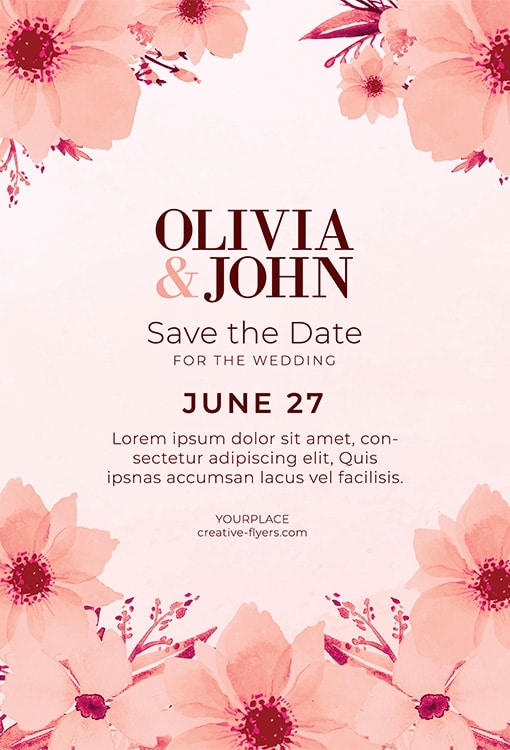 Editable Wedding Card Invitation Template PSD Creative Flyers
