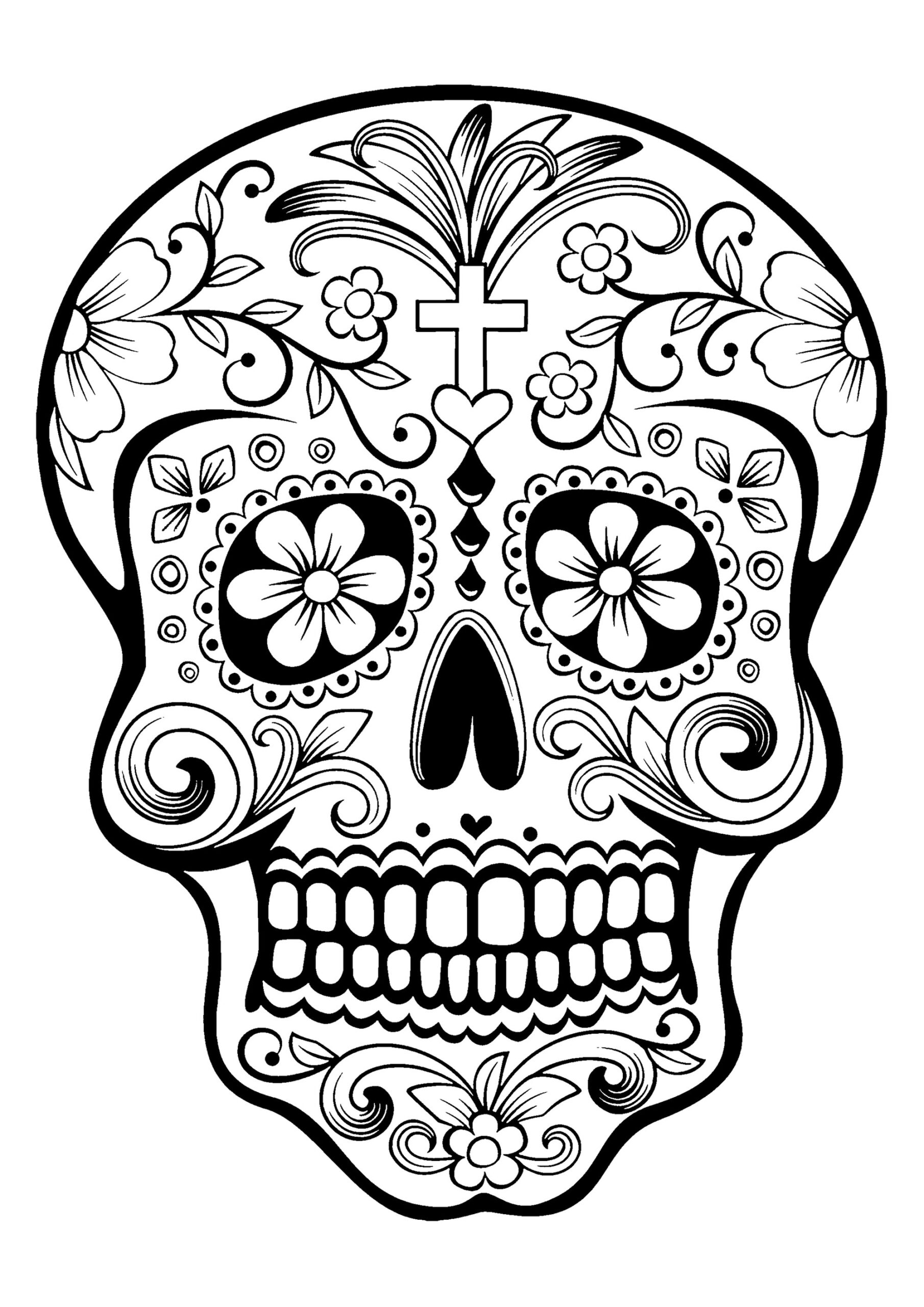El Dia De Los Muertos 1 Fishes Coloring Pages For Adults Adult 