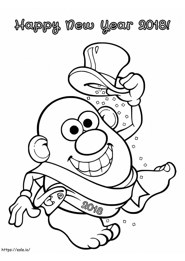 Elegant Happy New Year Coloring Page Coloring Page