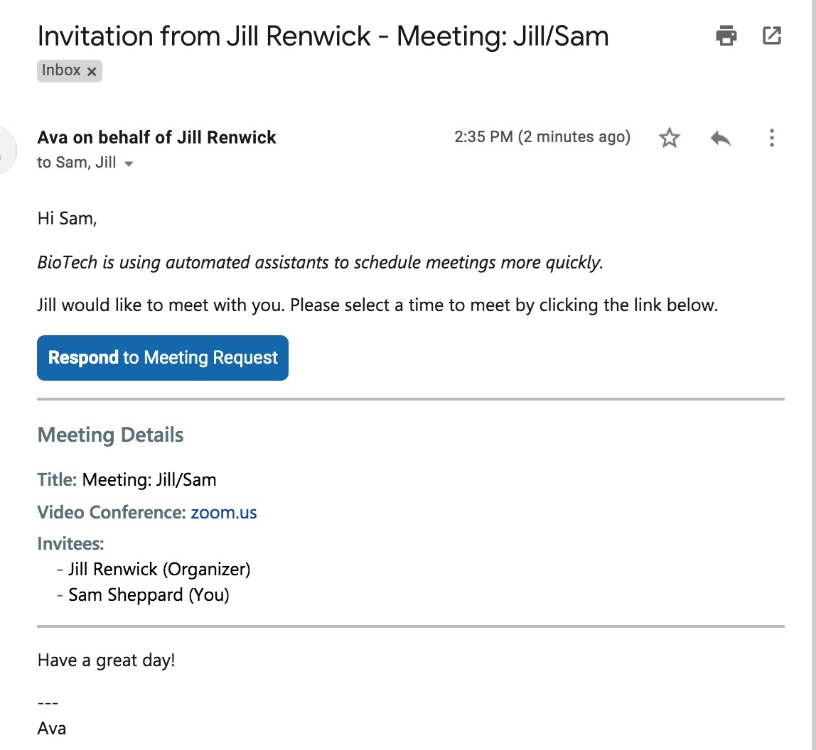Email Template For Meeting Invitation PARAHYENA